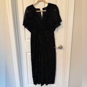 Greylin Black Velvet Jumpsuit